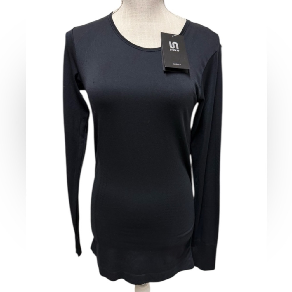 NWT SYROKAN Black Long Sleeve Athletic Top Size 4/6
